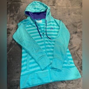Women’s Adidas Hoodie Teal and Purple - Size Small